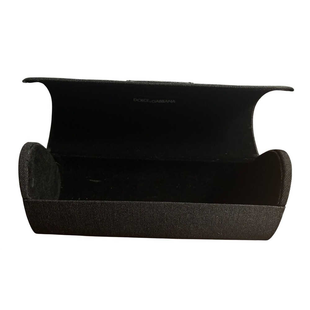 Dolce Gabbana Black Ribbed Hard Shell Sunglass Case Eyewear Holder Storage - Picture 4 of 4